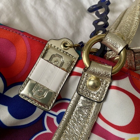 Coach Poppy Pop C Glam Spotlight Colorful Signature Shoulder Handbag Tote - Picture 5 of 7